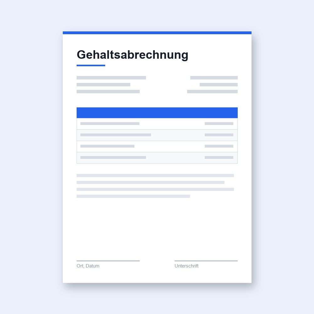 Gehaltsabrechnung – PDF-Vorlage zum Ausfüllen