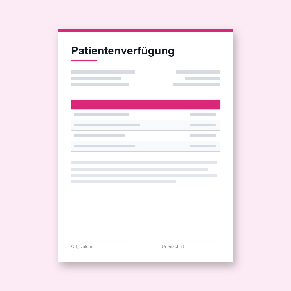 Patientenverfügung – PDF-Vorlage zum Ausfüllen